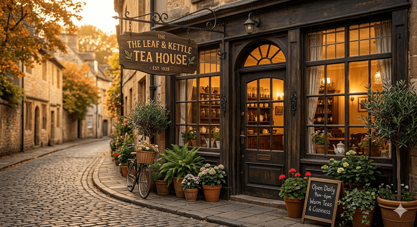 Luxury tea house atmosphere